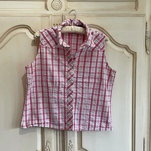 Sonoma pink plaid collared button down shirt